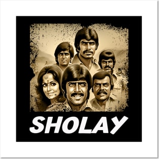 Sholays Epic Train Robbery Scene Posters and Art